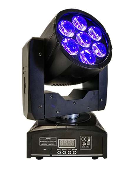 Cabeza móvil LED BEAM WASH 7X12W con Zoom